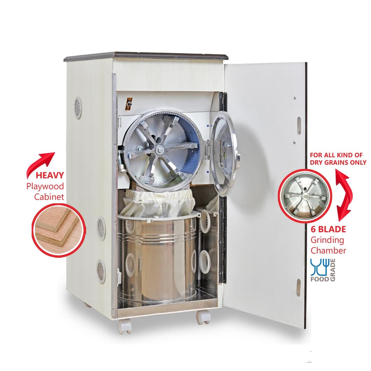 MICROACTIVE 2-in-1 Fully Automatic Atta Chakki for Grains and Masala, 1 HP thumbnail 2