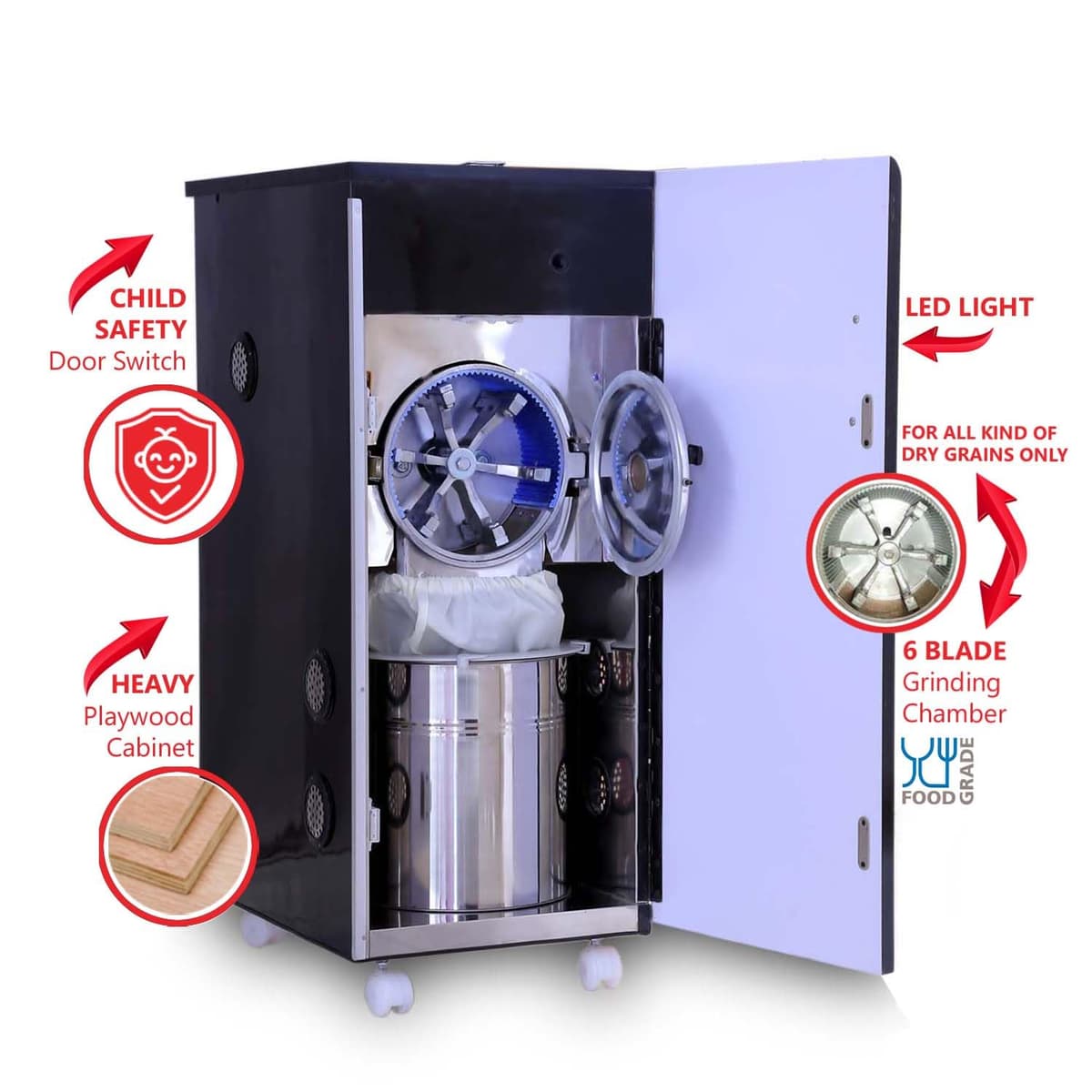 MICROACTIVE Florence Fully Automatic Atta Chakki, 1 HP, 10–12 kg/hr thumbnail 2
