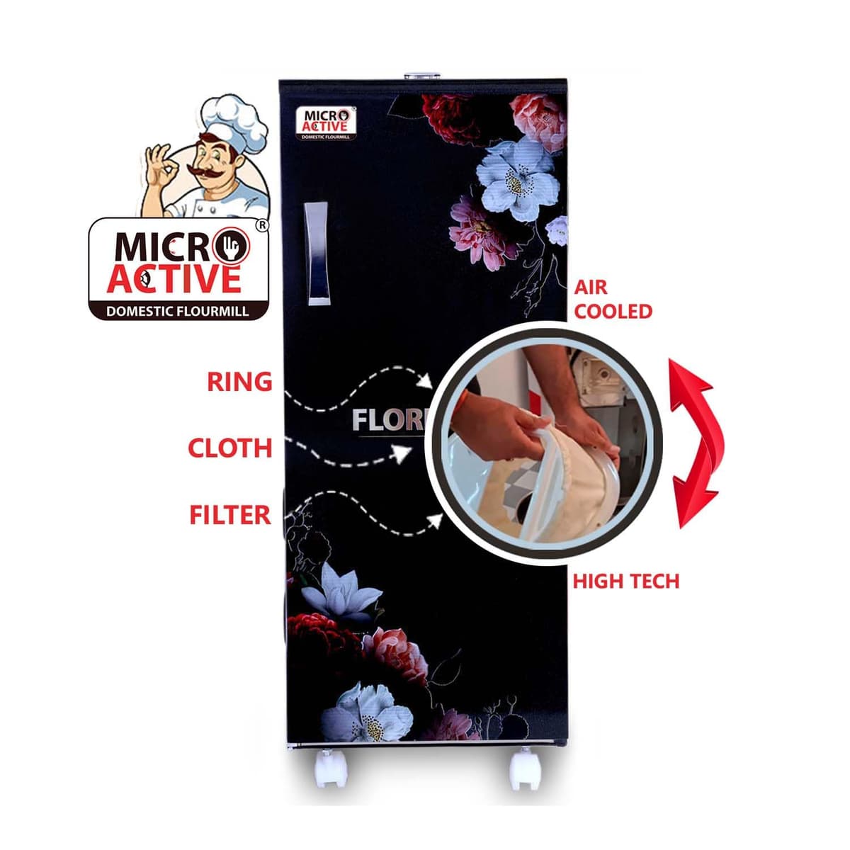 MICROACTIVE Florence Fully Automatic Atta Chakki, 1 HP, 10–12 kg/hr thumbnail 3