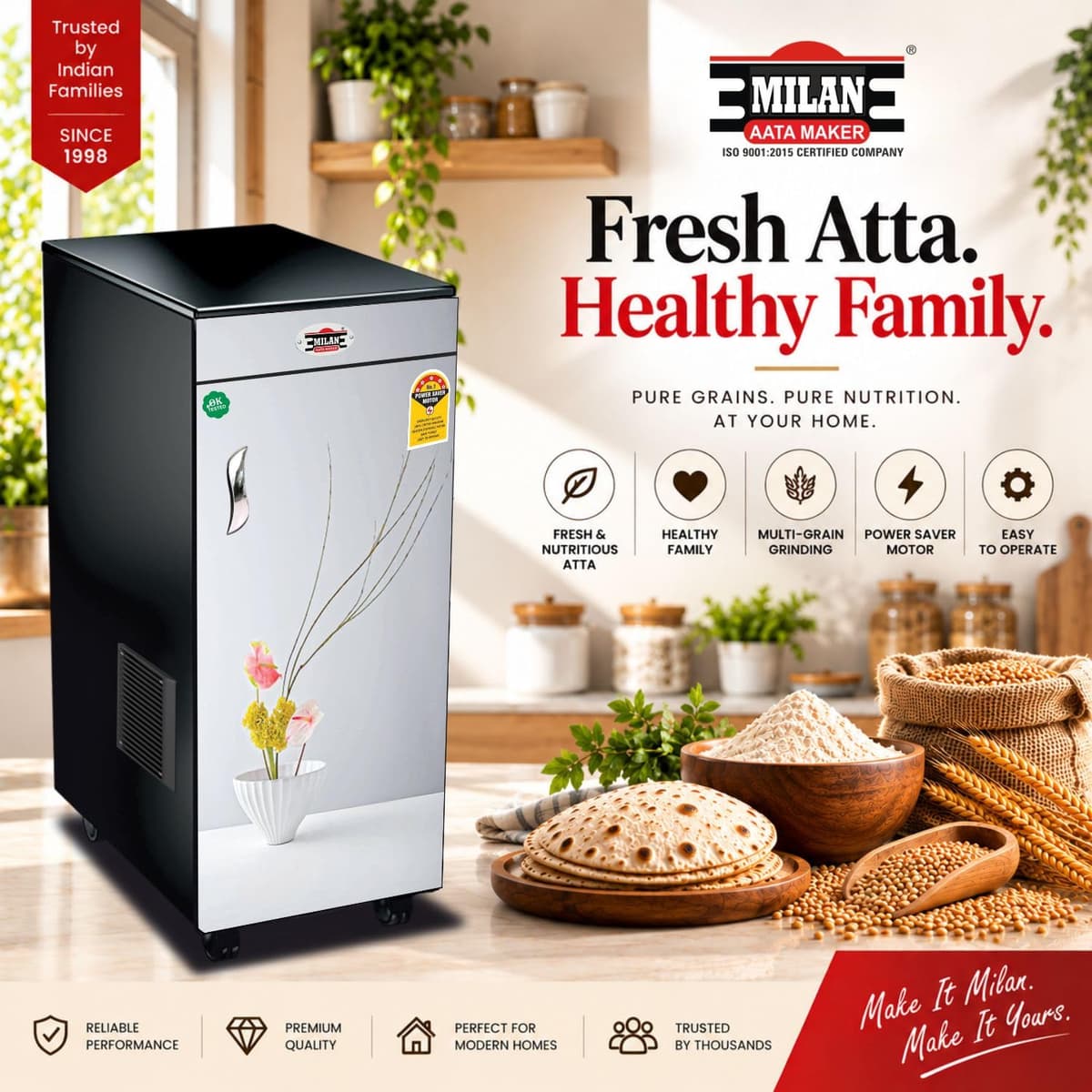 Milan Fully Automatic Atta Chakki, 1 HP, 8–10 kg/hr thumbnail 3