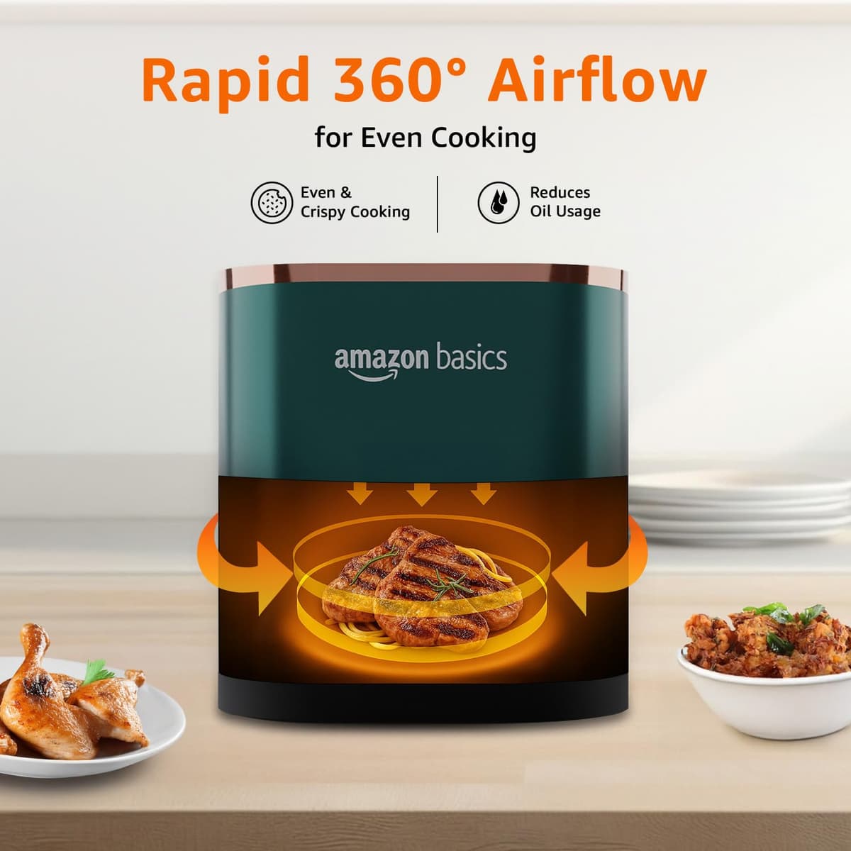 Amazon Basics 3.5L Electric Air Fryer, 1200W thumbnail 3