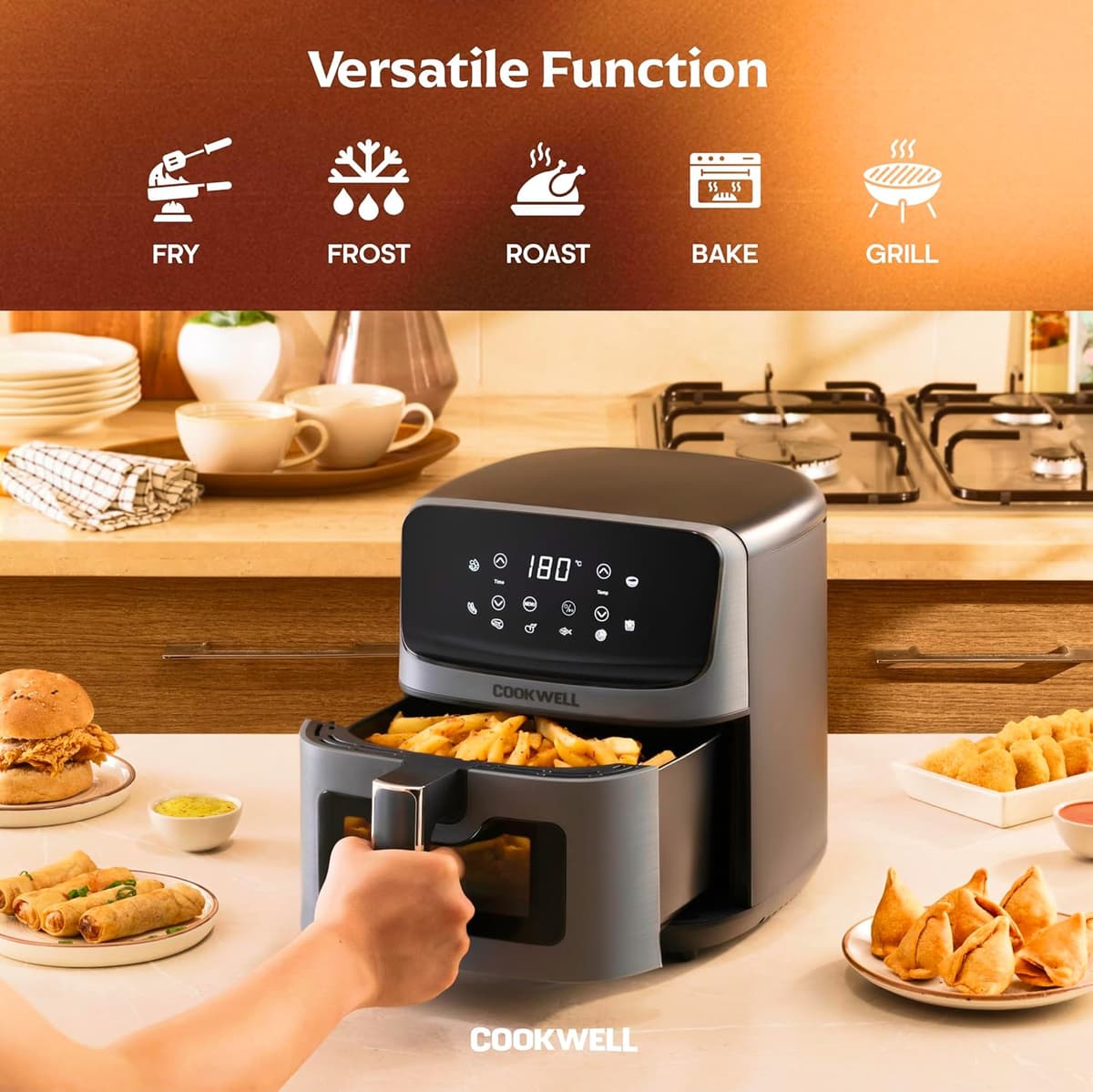 Cookwell 5L Air Fryer with See-Through Window, 1400W (CWAF1400W) thumbnail 3