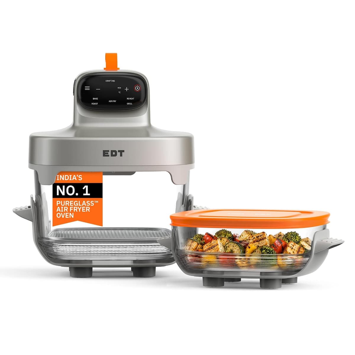 EDT Luma PureGlass Dual Bowl Air Fryer Oven, 4.5L + 2.5L, 1500W - view 1