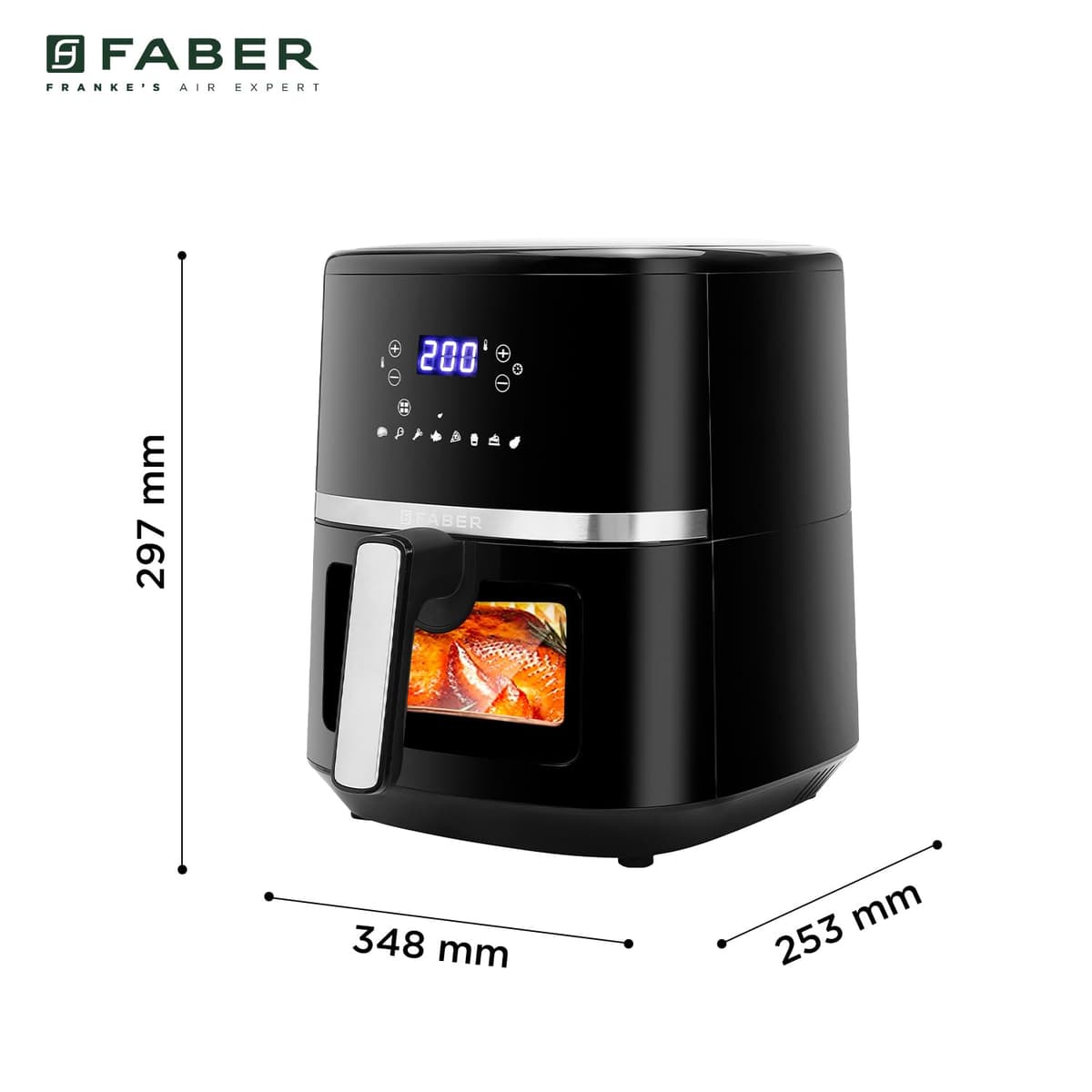 Faber 6L Digital Air Fryer with View Window, 1500W thumbnail 2