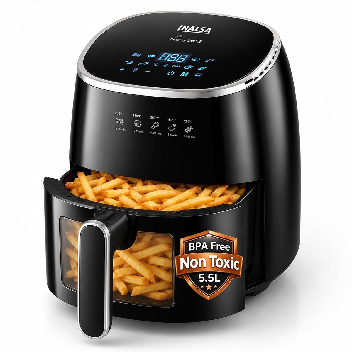 Inalsa Tasty Fry DW 5.5L Digital Air Fryer with Window, 1600W - view 1