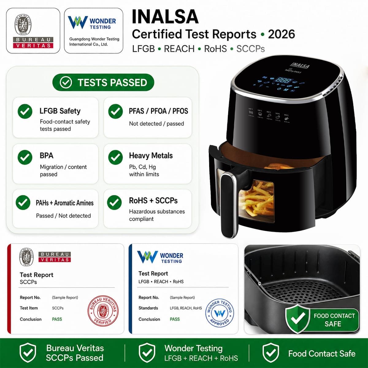 Inalsa Tasty Fry DW 5.5L Digital Air Fryer with Window, 1600W thumbnail 2