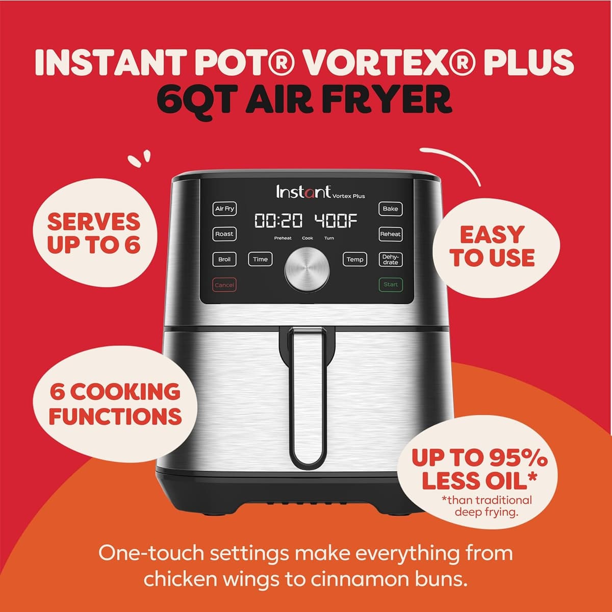 Instant Vortex Plus 6L ClearCook Air Fryer thumbnail 2