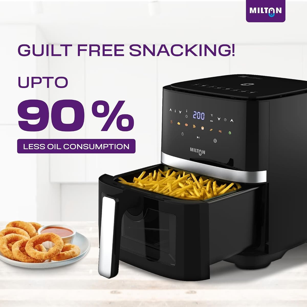 Milton Rapid Digital Air Fryer 5L, 1450W thumbnail 2