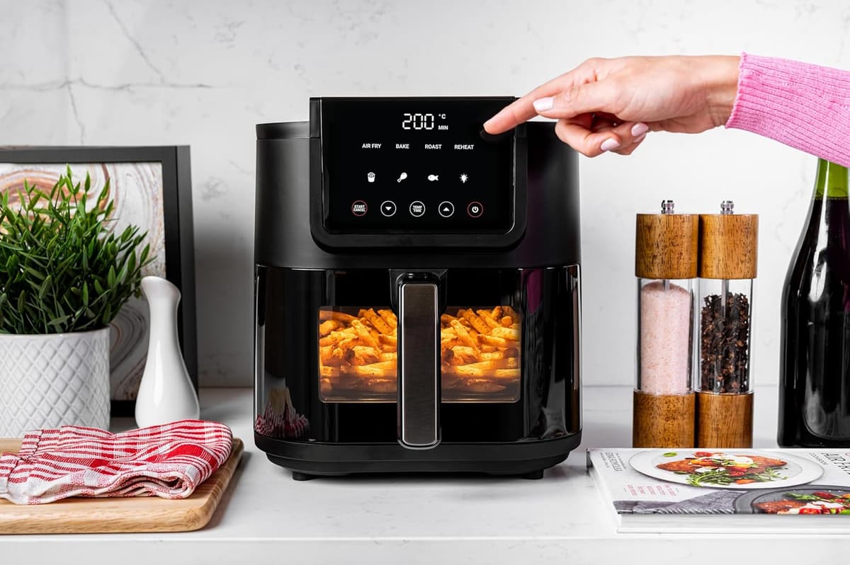 Nutricook 5L Air Fryer Slim with Ceramic Coating and Window, 1500W (AFS100) thumbnail 2
