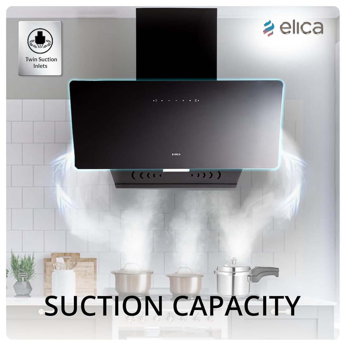Elica Kitty FL 900 90cm 1600 m³/hr Vertical Filterless Autoclean Chimney thumbnail 3
