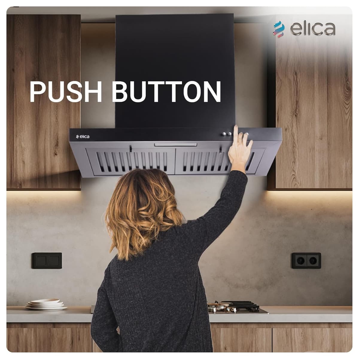Elica SPT H4 60cm 1600 m³/hr Baffle Filter T-Shape Chimney thumbnail 2
