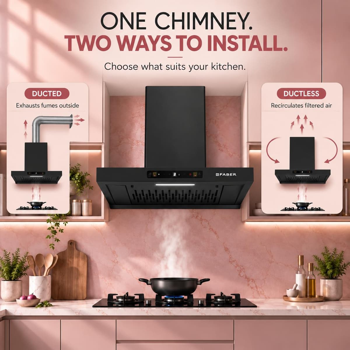 Faber Coral 60cm 1500 m³/hr BLDC Autoclean T-Shape Chimney thumbnail 3