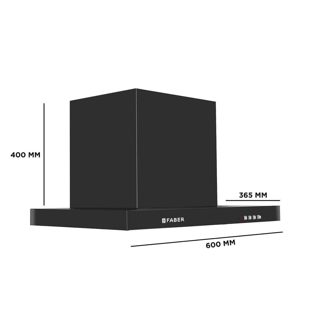 Faber 60cm 1000 m³/hr T-Shape Baffle Filter Kitchen Chimney (HOOD MARS PB BF BK 60) - view 2