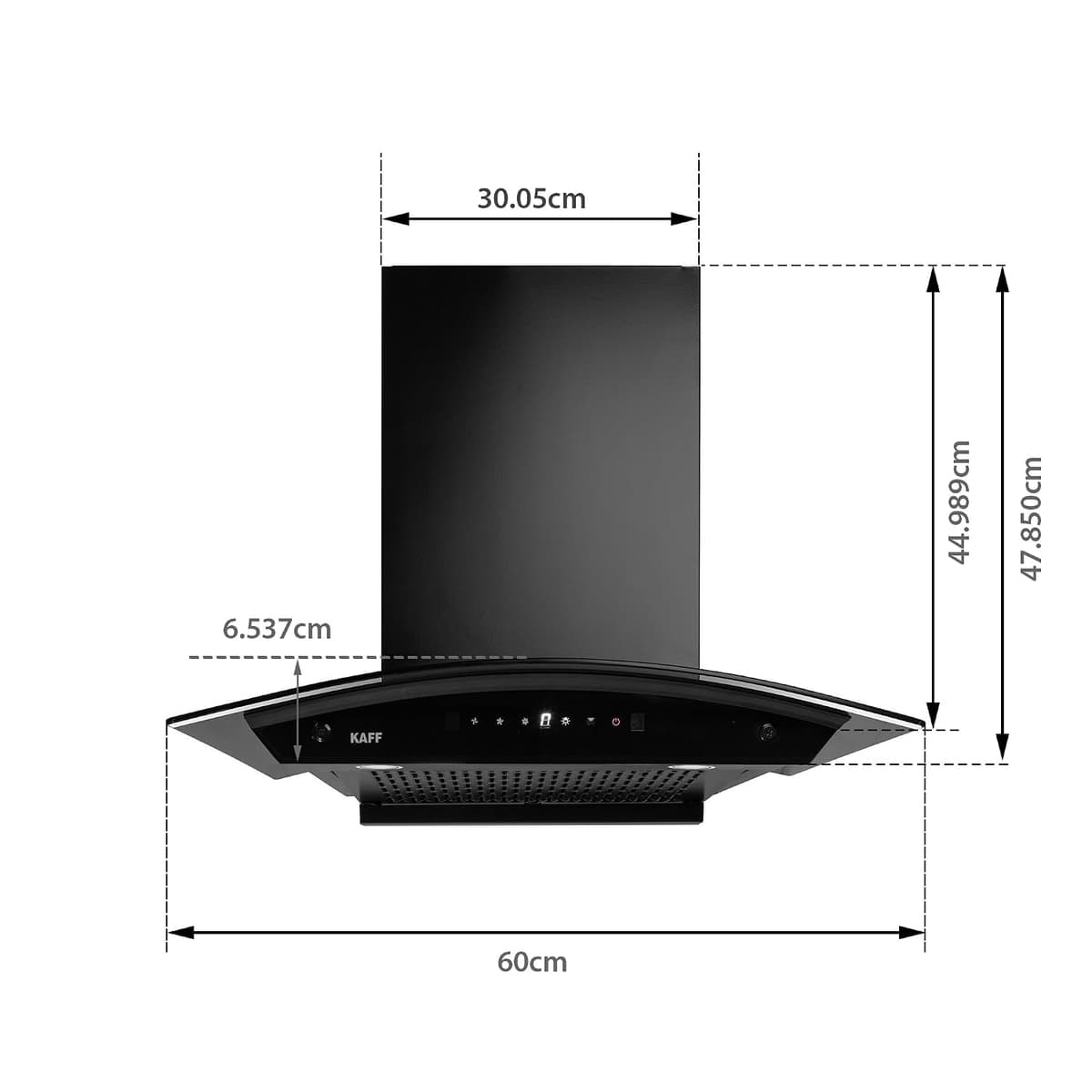 KAFF 60cm 1450 m³/hr Curved Filterless Auto-Clean Kitchen Chimney (K-Series KEC 60A) - view 2