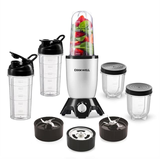 Cookwell Bullet 600W Mixer Grinder (5 Jars, 3 Blades)