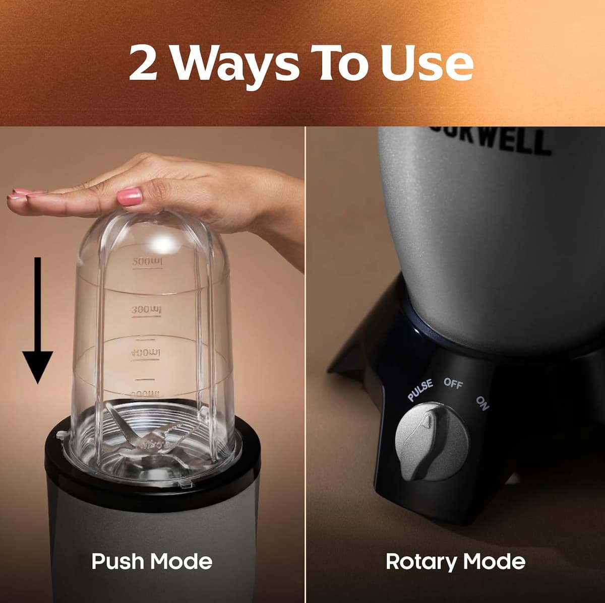 Cookwell Bullet 600W Mixer Grinder (5 Jars, 3 Blades) thumbnail 3