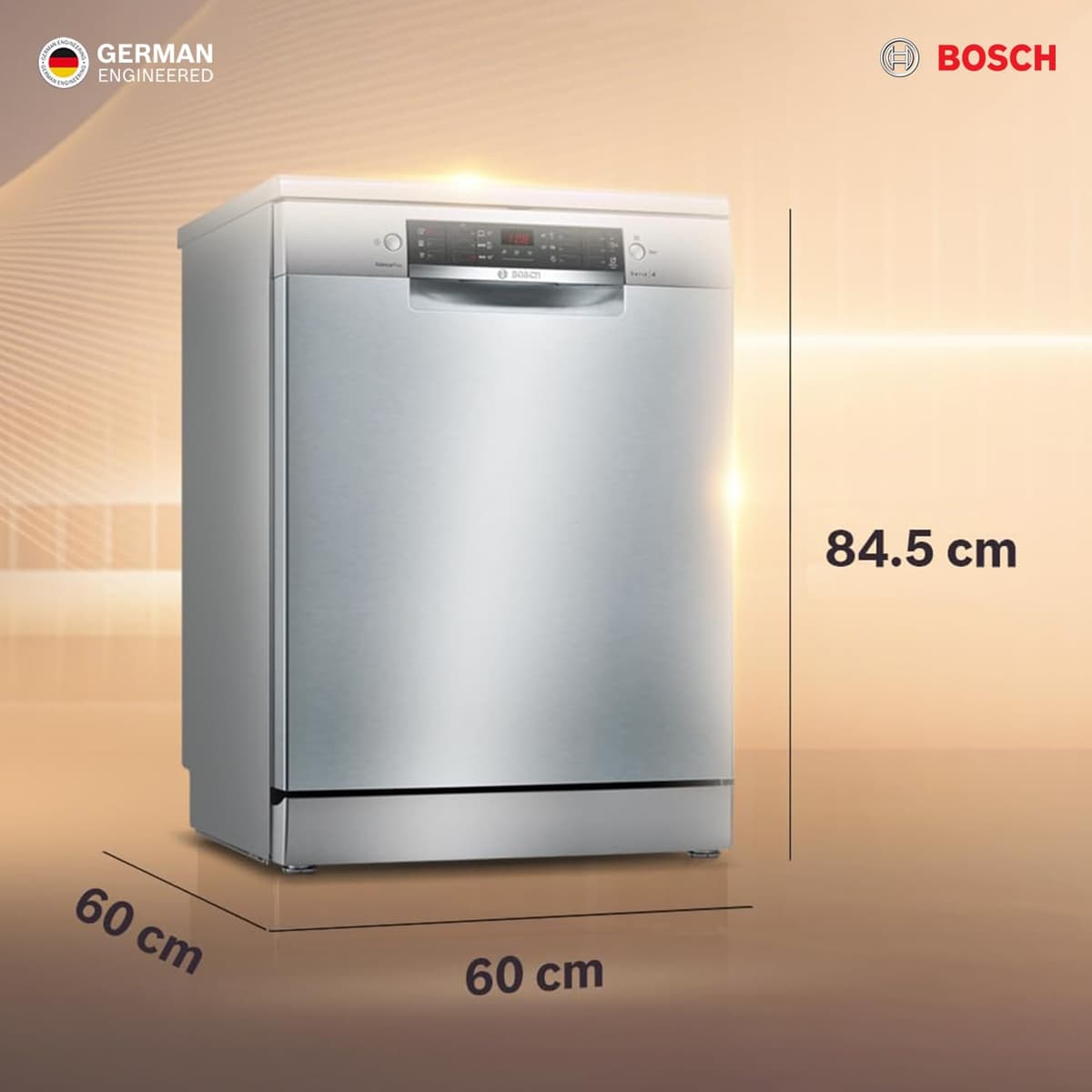 Bosch 15 Place Free-Standing Dishwasher with Cutlery Drawer (SMS46KI03I, Silver Inox) thumbnail 2
