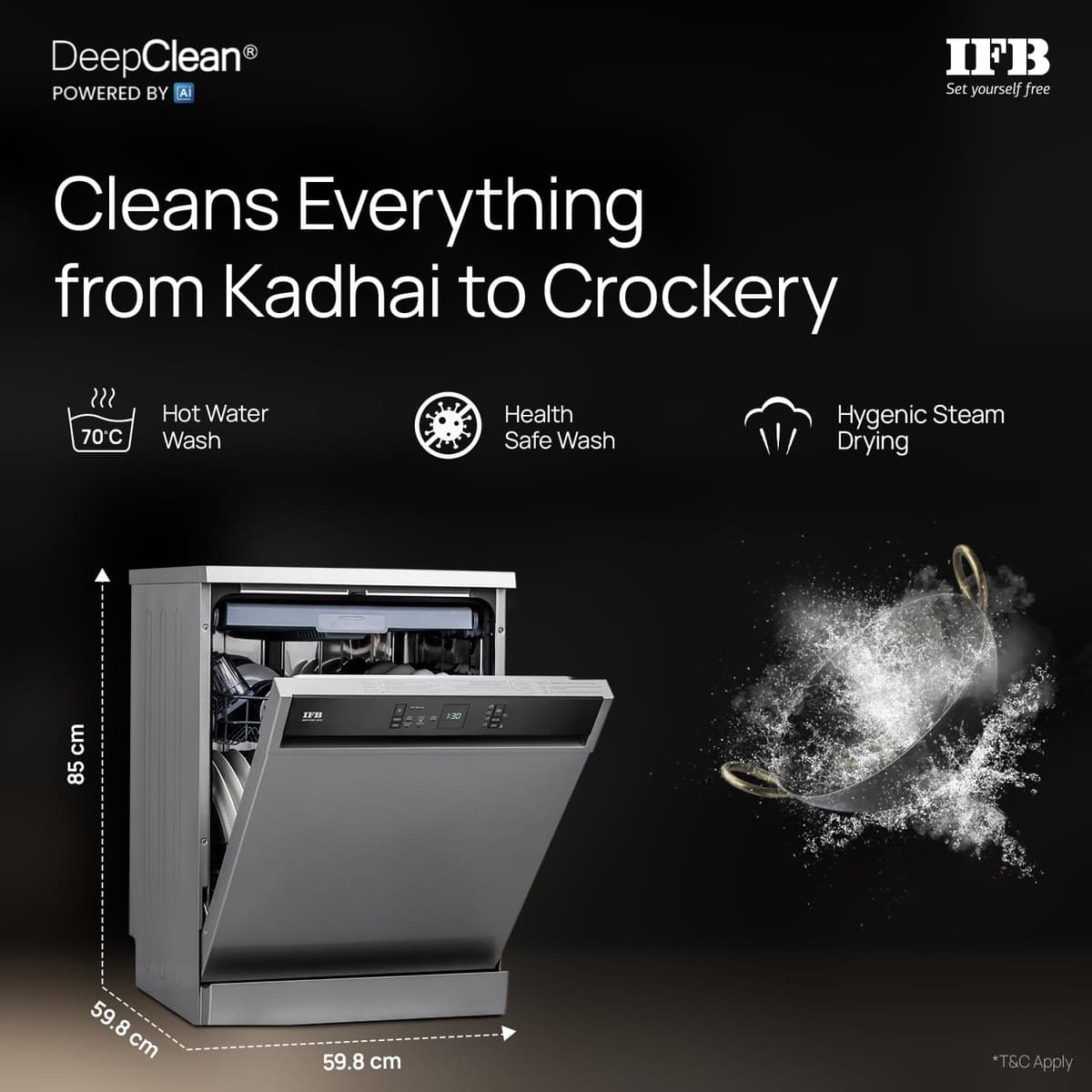 IFB Neptune VX15 15 Place Dishwasher with 3rd Cutlery Tray thumbnail 2