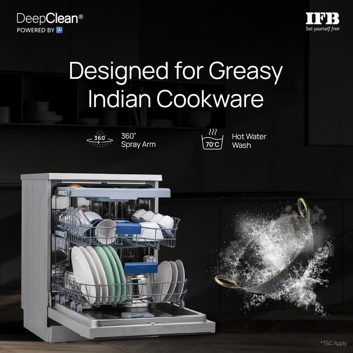 IFB Neptune VX15 15 Place Dishwasher with 3rd Cutlery Tray thumbnail 4