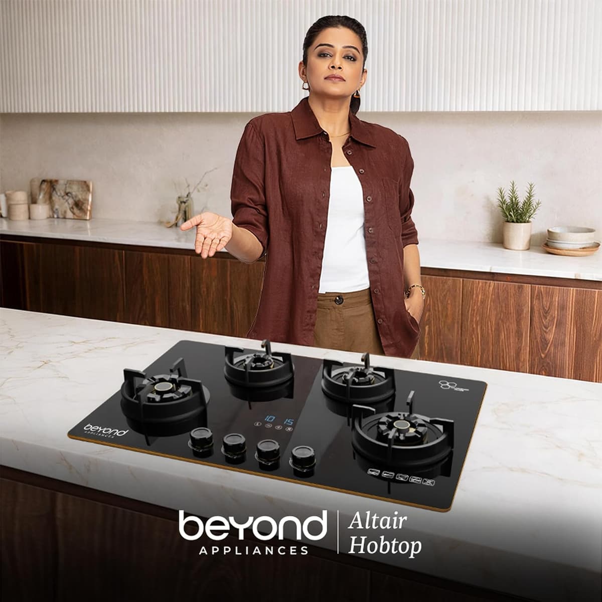 Beyond Altair 4 Burner Smart Glass Hob Top with Flame Failure Device thumbnail 2