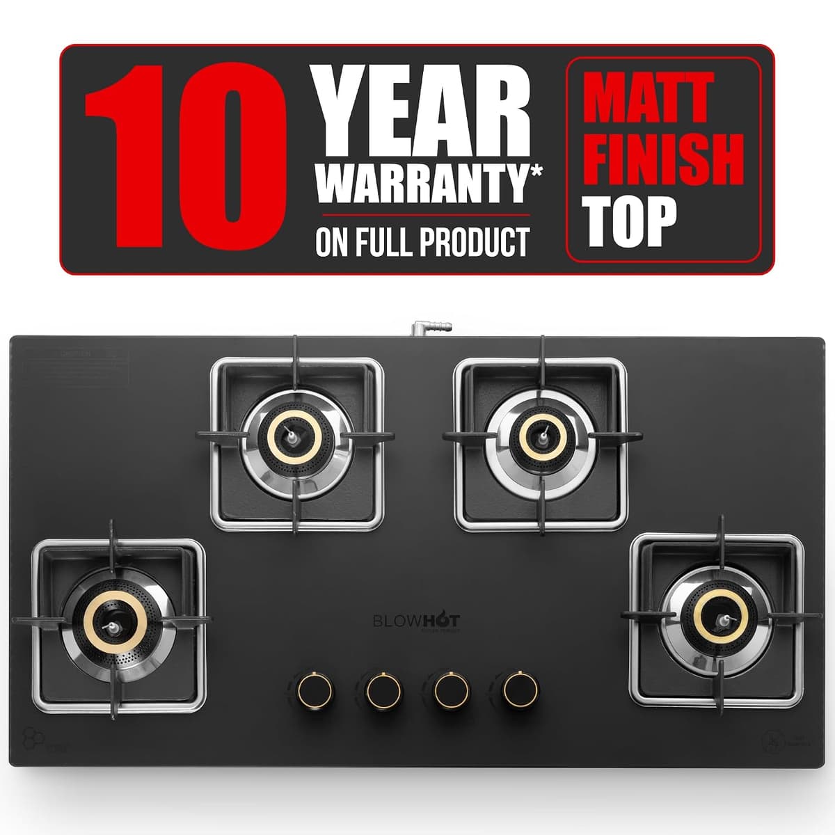 Blowhot Quartz Premium Hybrid 4 Burner Auto Ignition Gas Stove (GS1050) thumbnail 2
