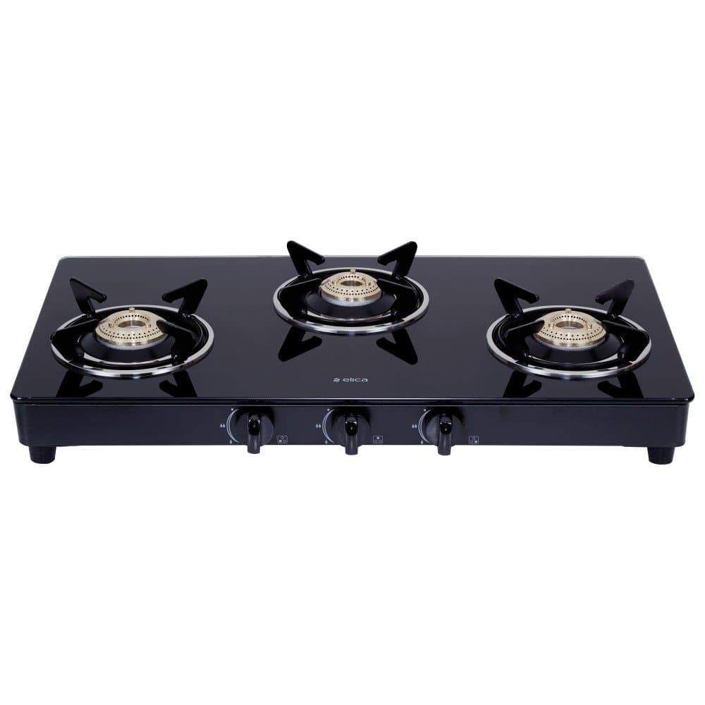 Elica Vetro 3 Burner Glass Top Gas Stove (703 CT VETRO BLK) thumbnail 3
