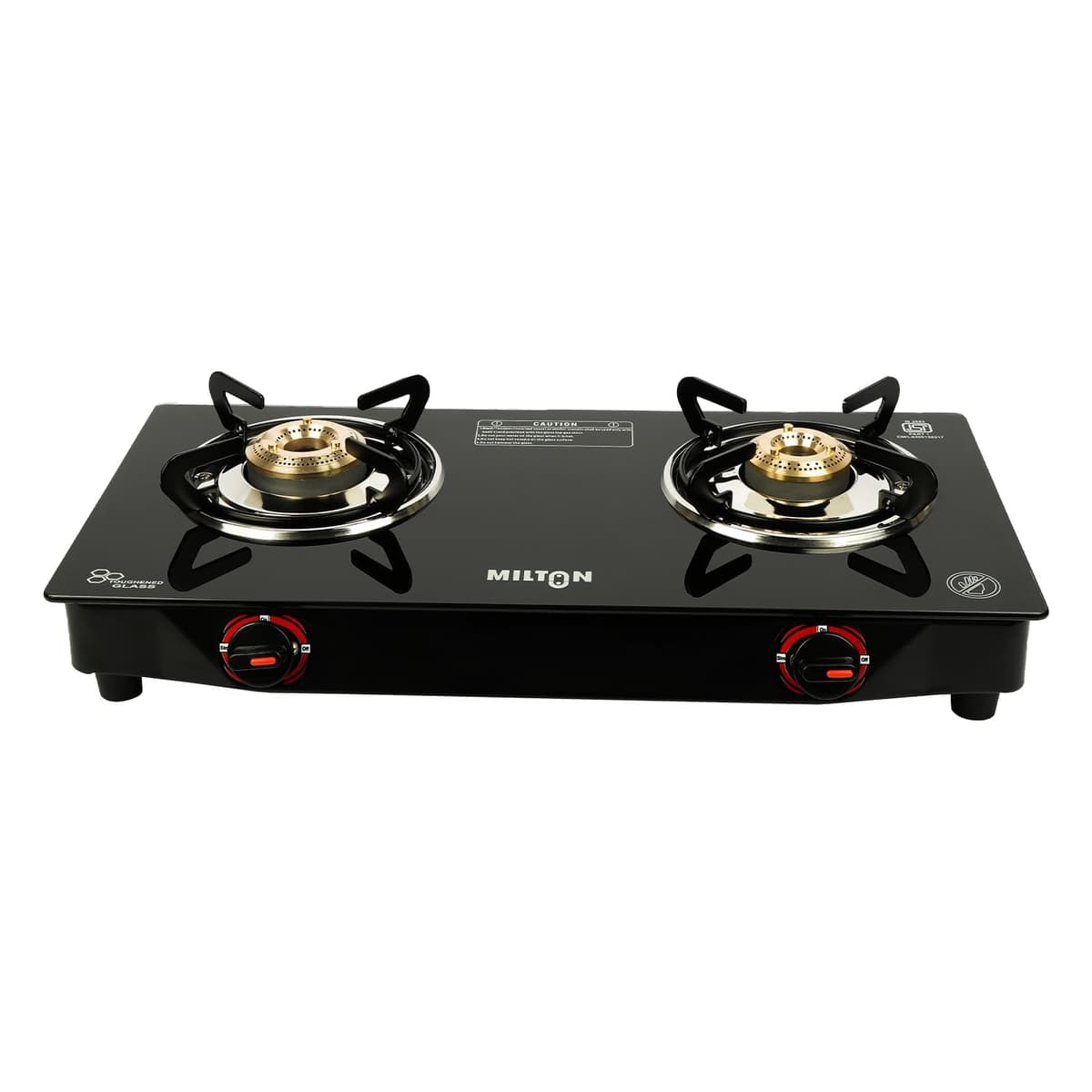 Milton Premium 2 Burner Glass Top Gas Stove (Black) thumbnail 3