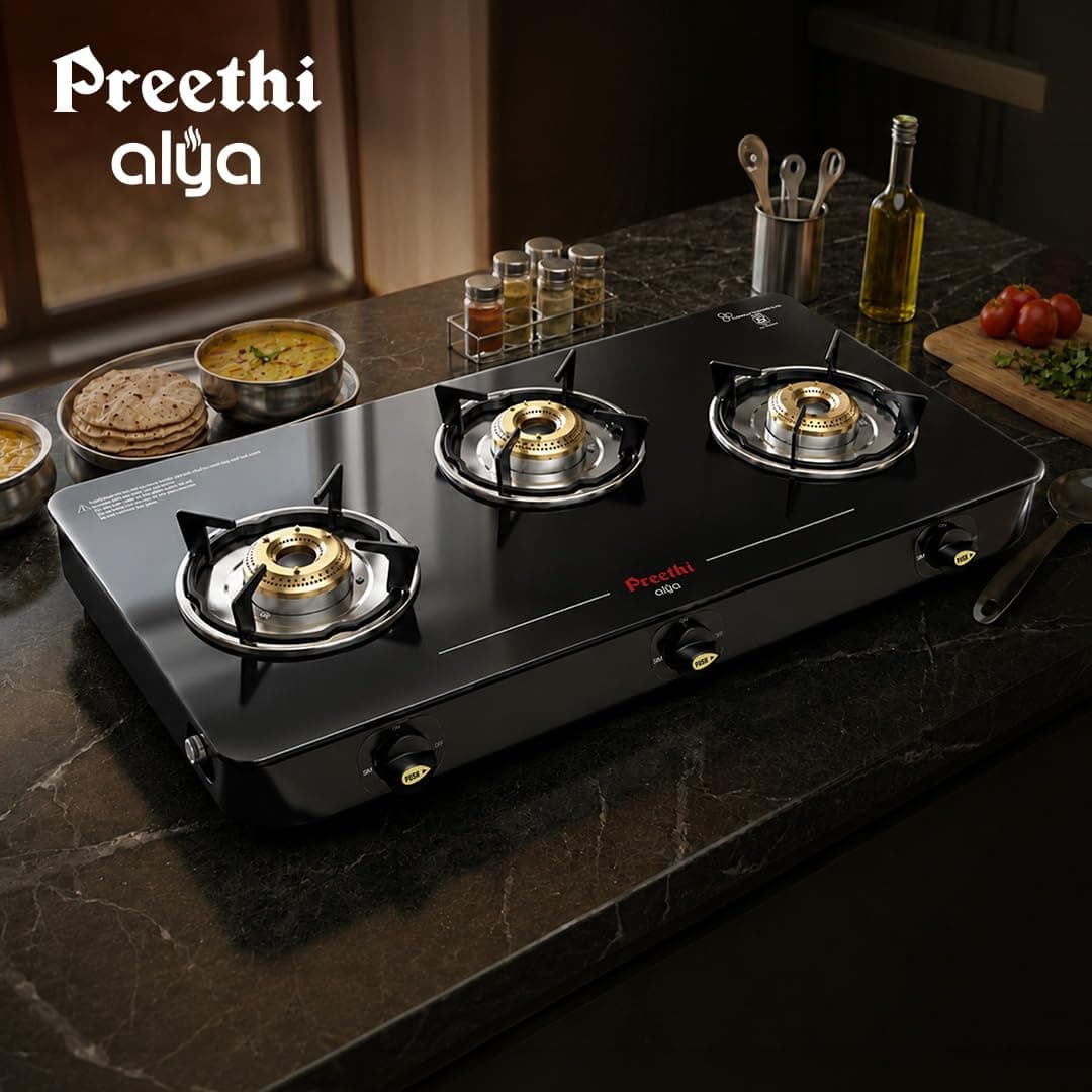 Preethi Alya 3 Burner Glass Top Gas Stove (GTS 413) thumbnail 3