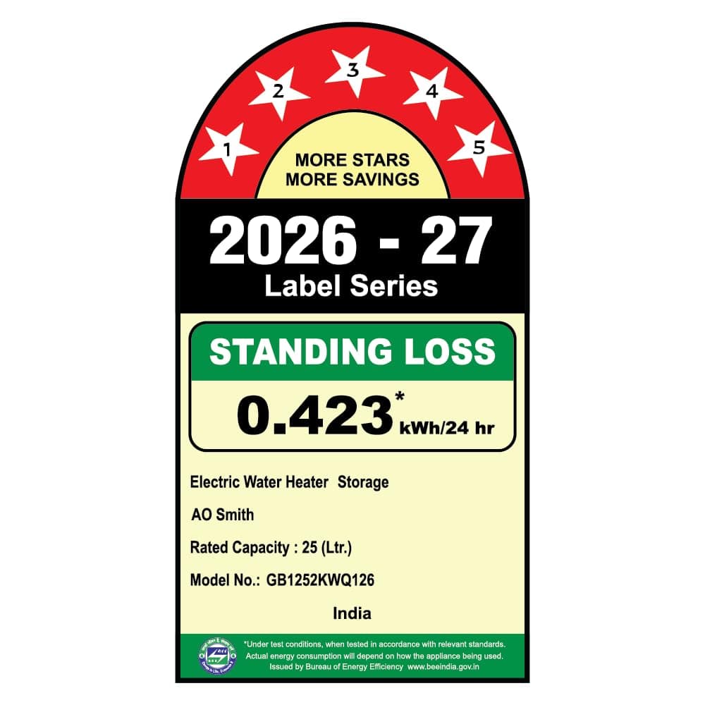 AO Smith SDS Green 25L 5 Star Vertical Storage Geyser thumbnail 3