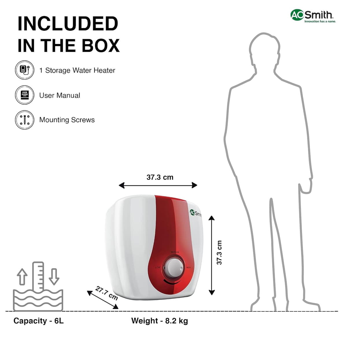 AO Smith SGS Green 10L 5 Star Storage Geyser thumbnail 2