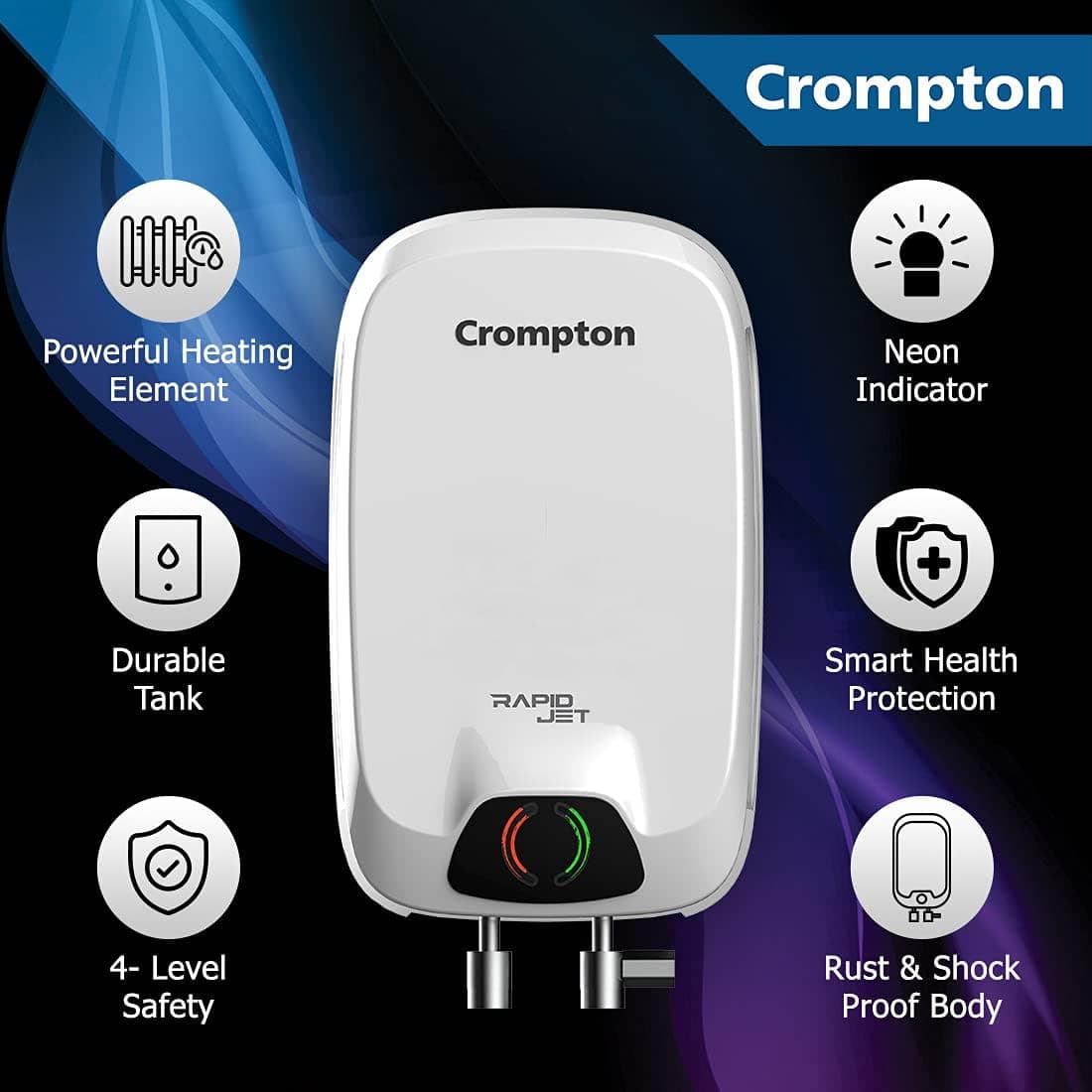 Crompton Rapid Jet 5L Instant Geyser, 3000 W thumbnail 2
