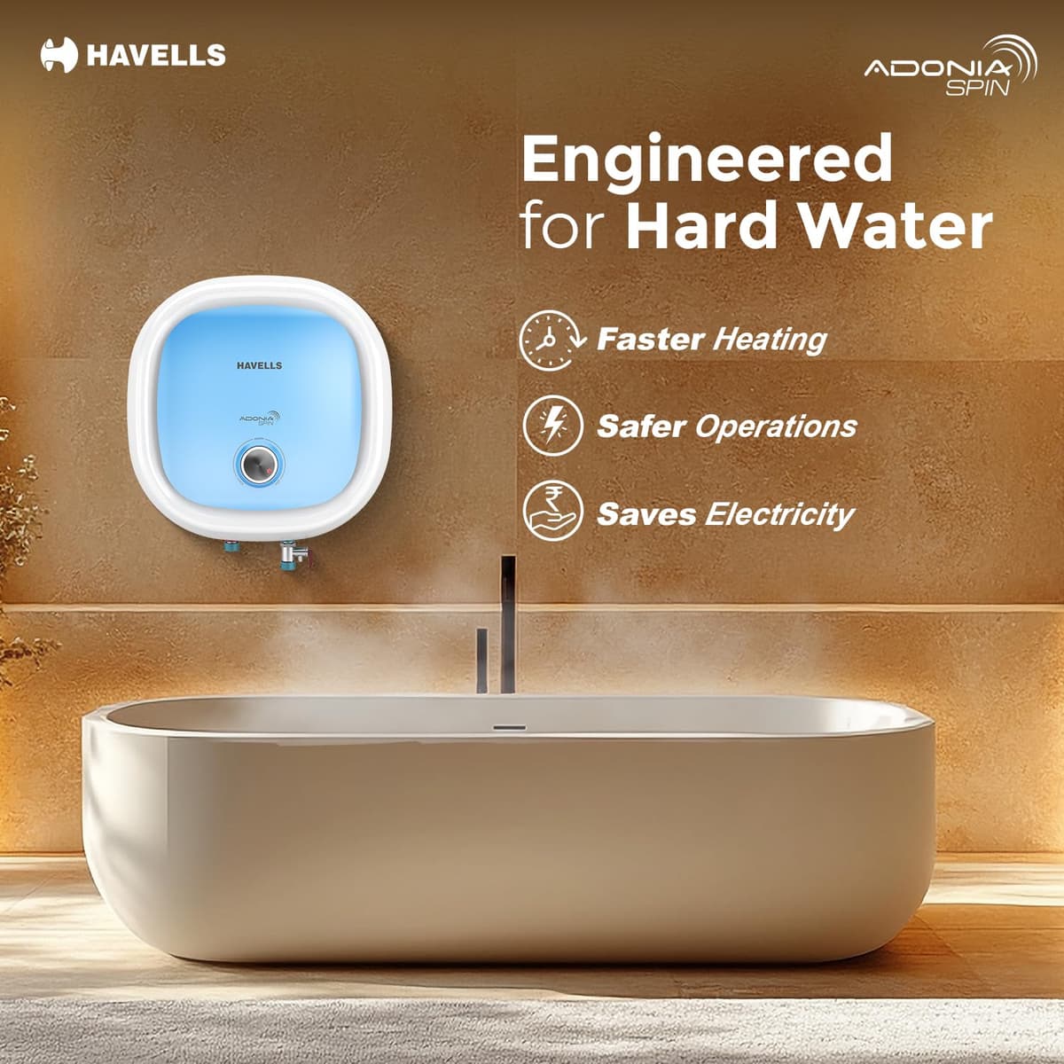 Havells Adonia Spin 25L 5 Star Storage Geyser thumbnail 3