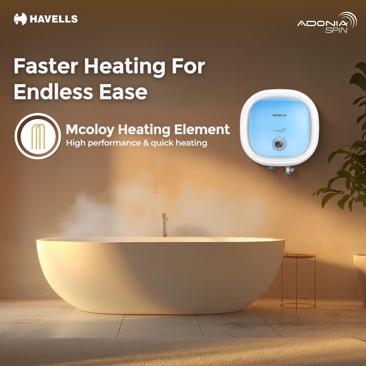 Havells Adonia Spin 25L 5 Star Storage Geyser thumbnail 4