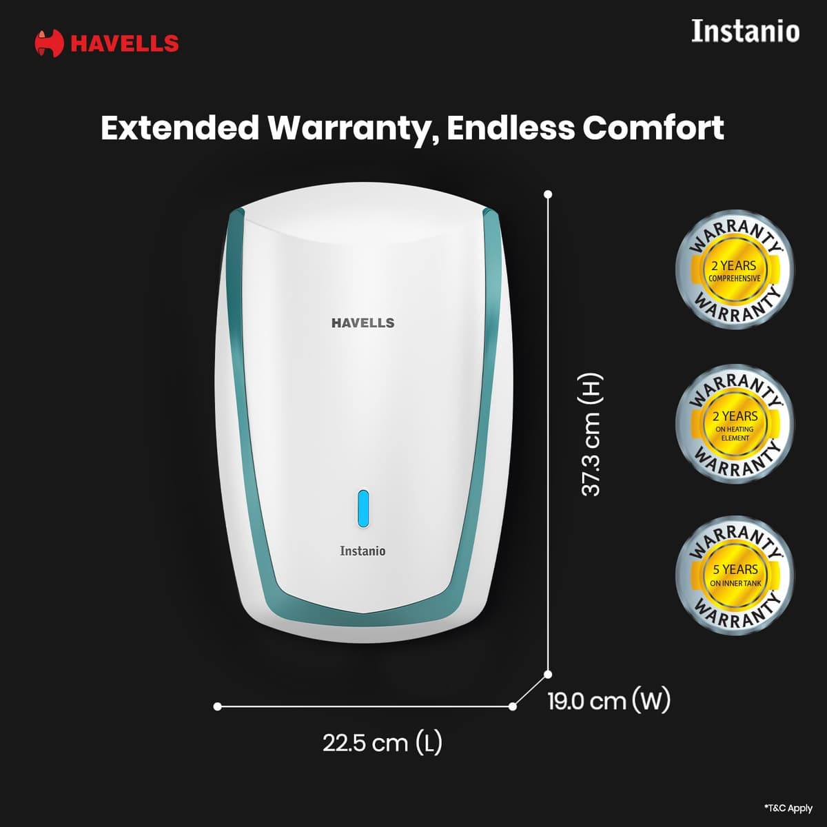 Havells Instanio 3L Instant Geyser, 3000 W thumbnail 2