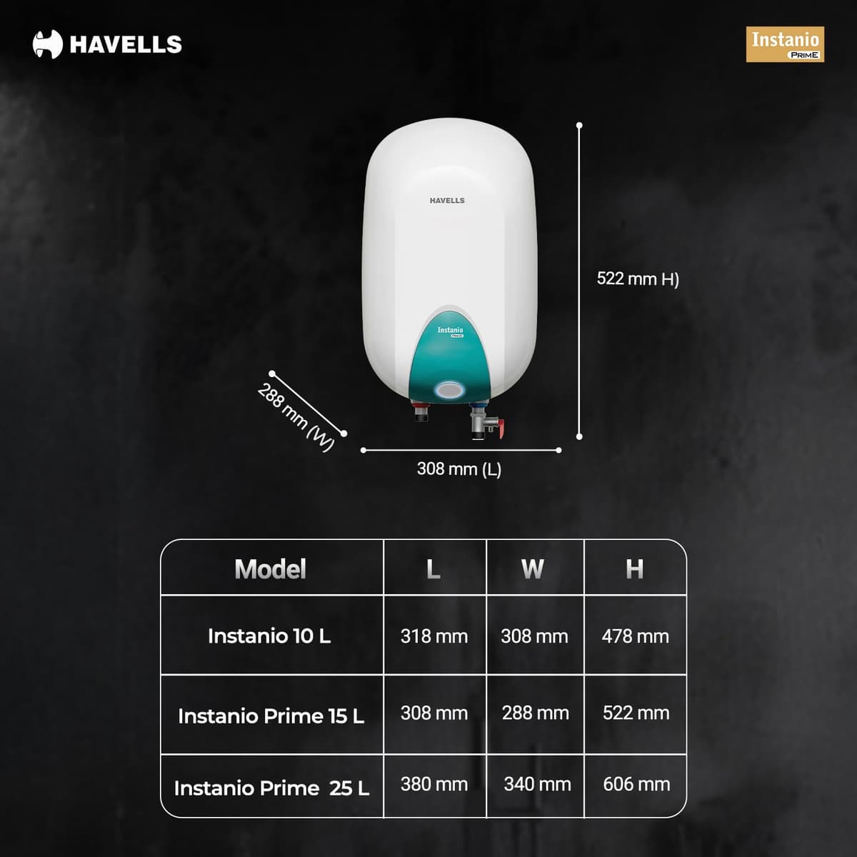 Havells Instanio Prime 25L Storage Geyser thumbnail 2