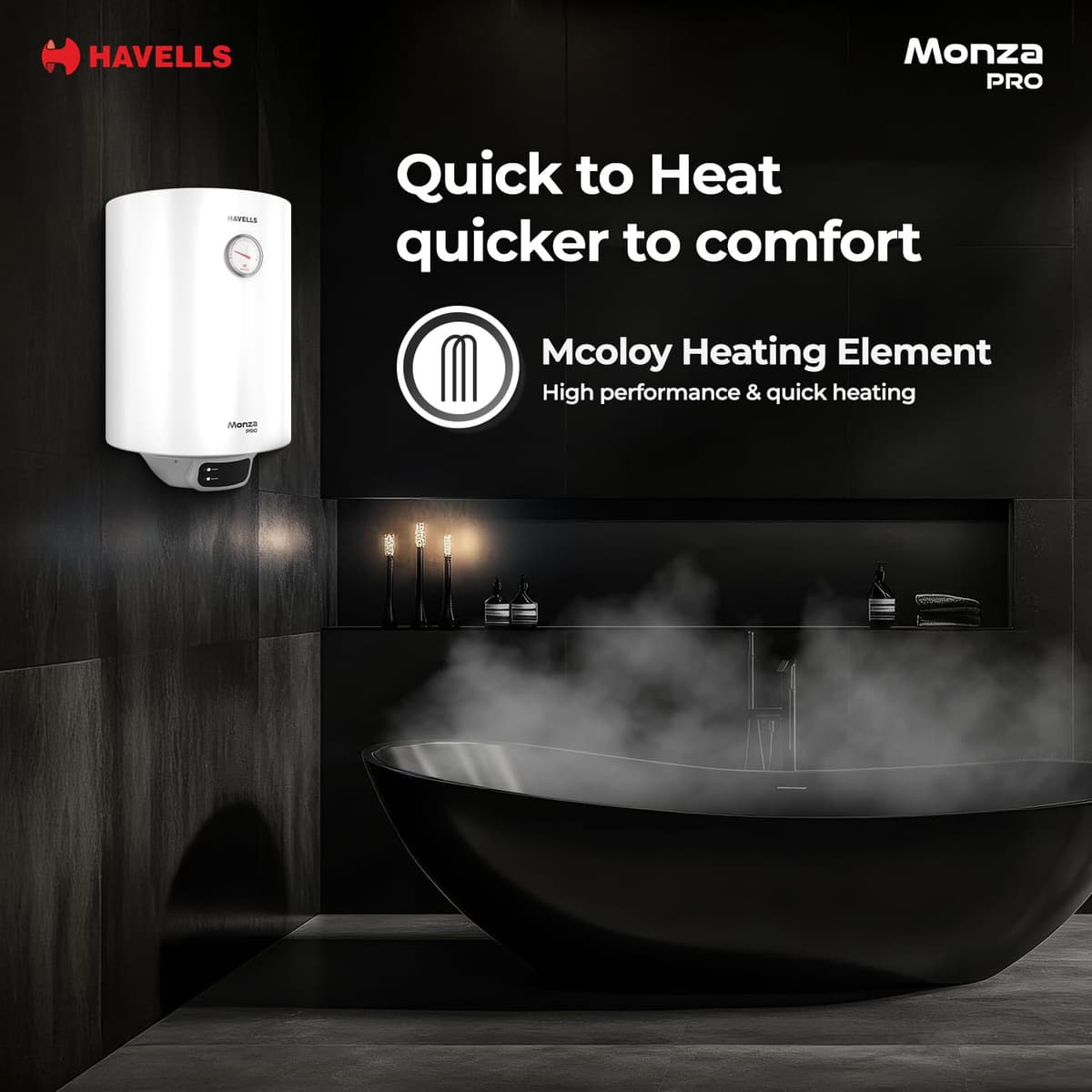 Havells Monza Pro 15L Storage Geyser thumbnail 3