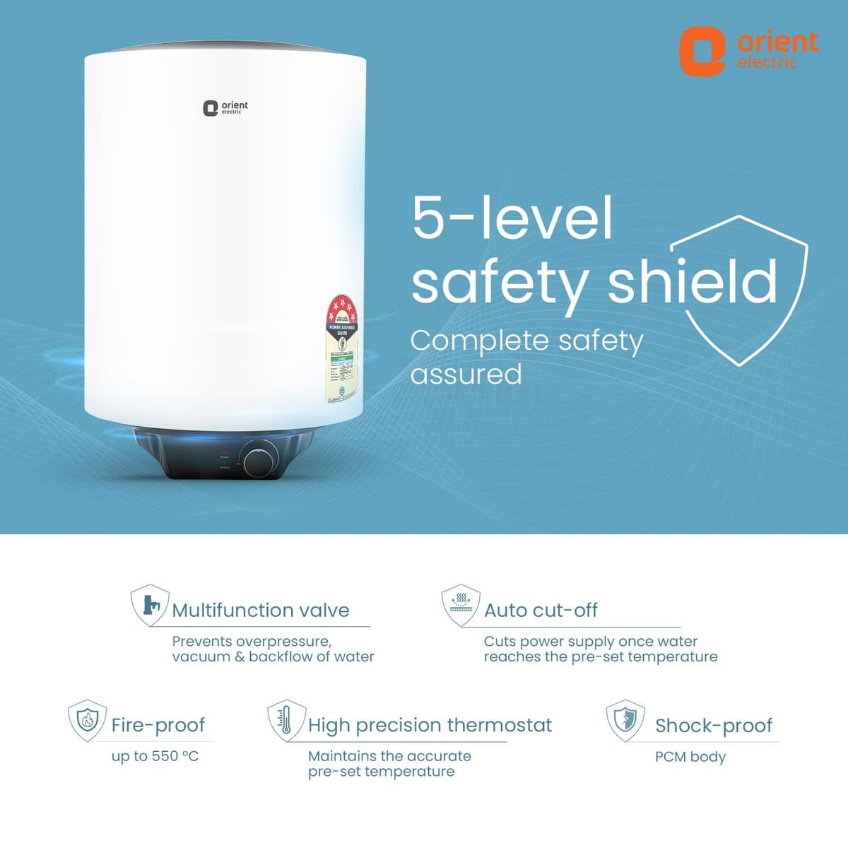 Orient Electric Enamour Classic Pro 15L Storage Geyser thumbnail 2