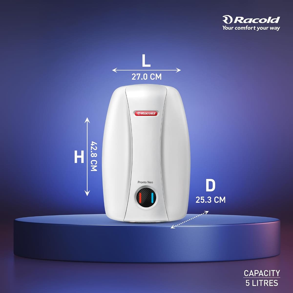Racold Pronto Neo 5L Instant Geyser, 3000 W thumbnail 2