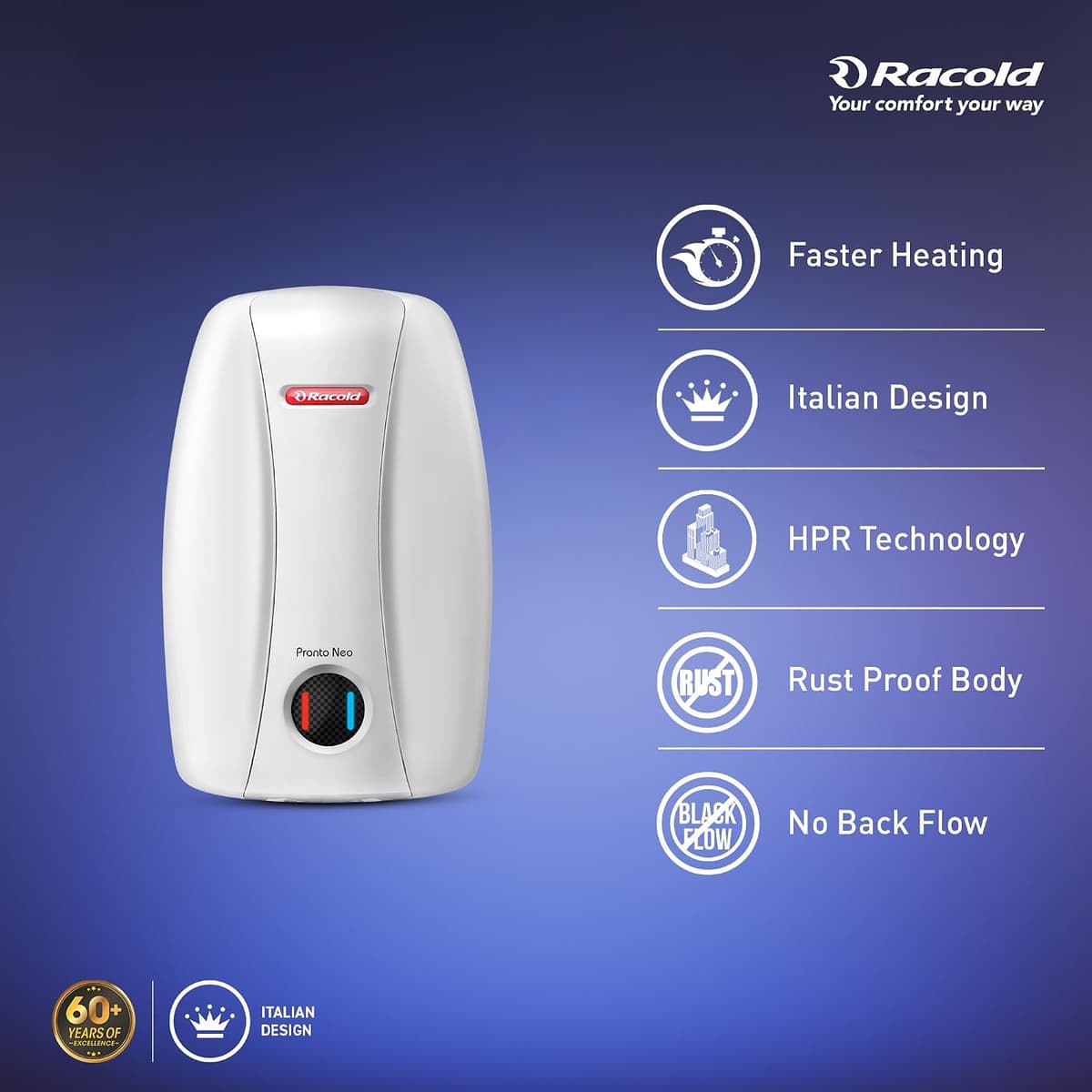 Racold Pronto Neo 5L Instant Geyser, 3000 W thumbnail 3