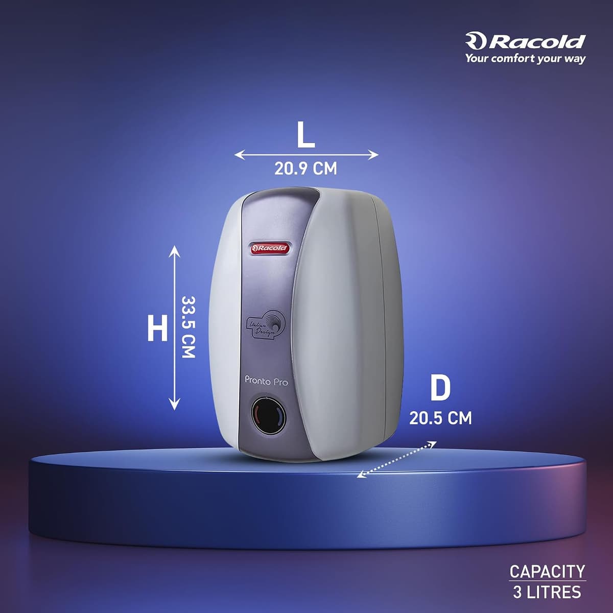 Racold Pronto Pro 3L Instant Geyser, 3000 W thumbnail 2