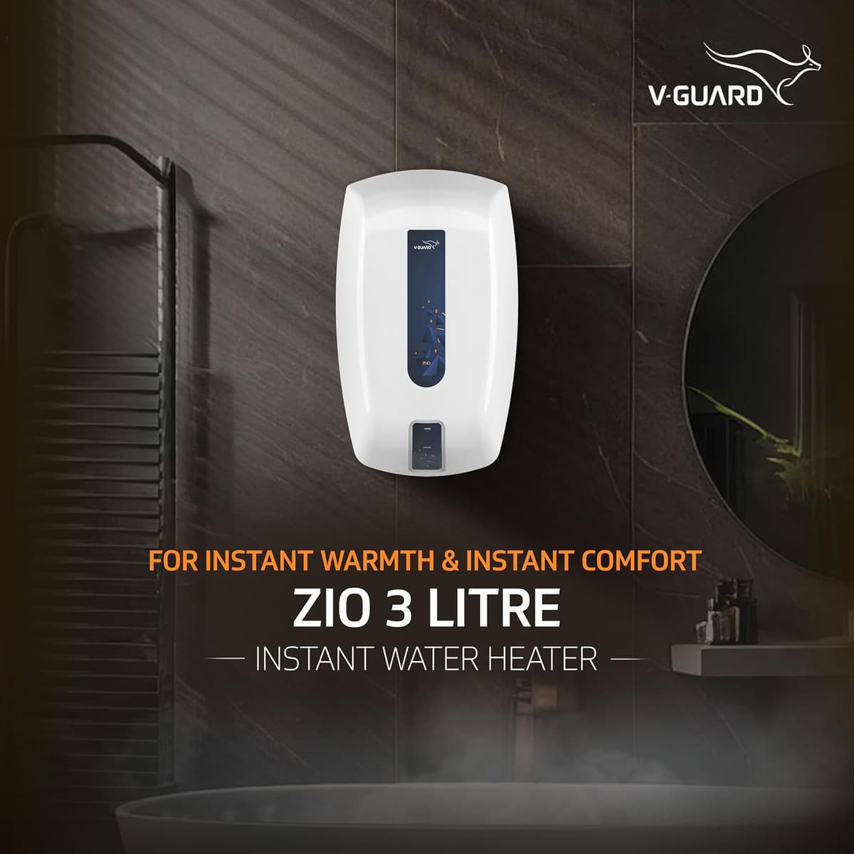 V-Guard Zio 3L Instant Geyser, 3000 W thumbnail 2