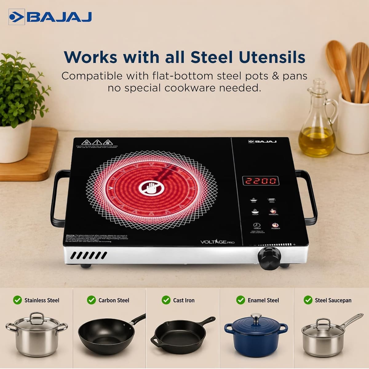 Elica Vetro 2200W Induction Cooktop thumbnail 4