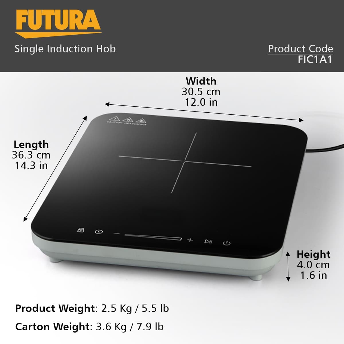 Hawkins Futura Single Induction Hob 2000W (FIC1A1) thumbnail 2
