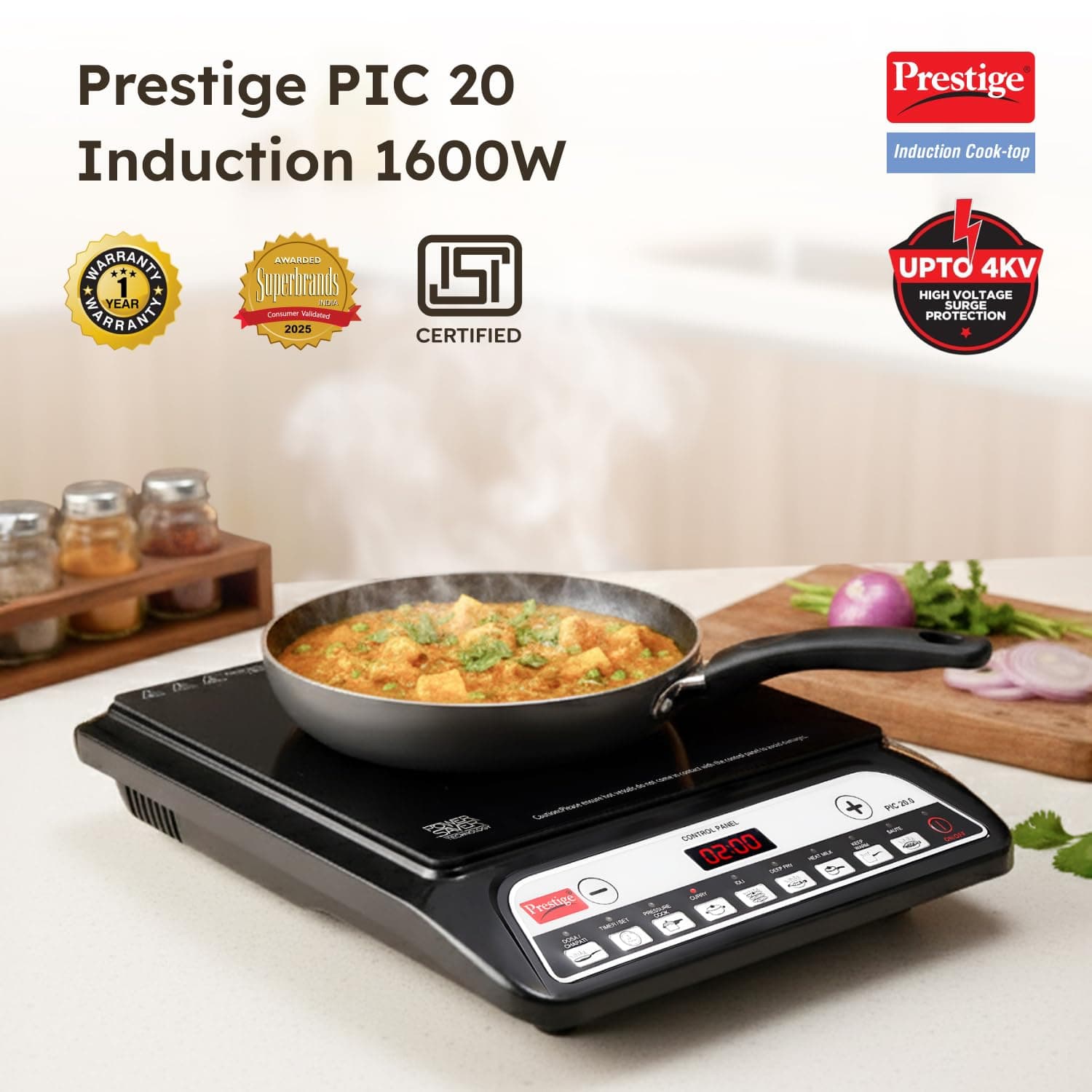 Prestige PIC 20 Neo 1600W Induction Cooktop thumbnail 2