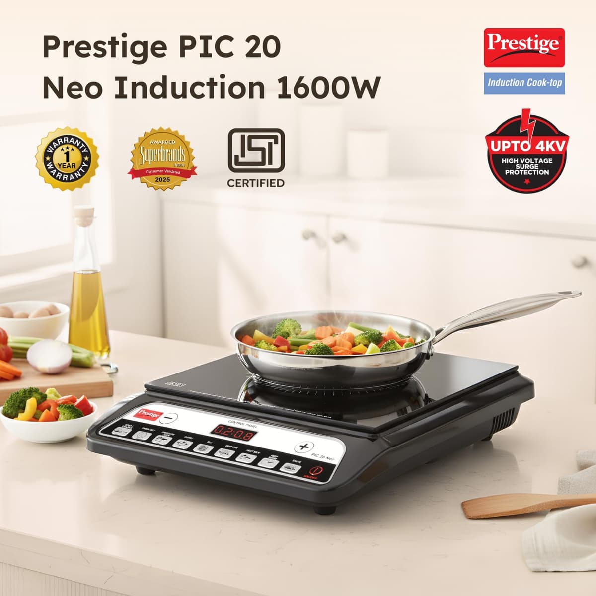 Prestige PIC 20 Neo 1600W Induction Cooktop thumbnail 3