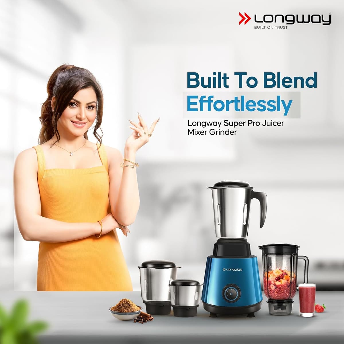 Longway Super Pro 750W Juicer Mixer Grinder (4 Jars) thumbnail 2