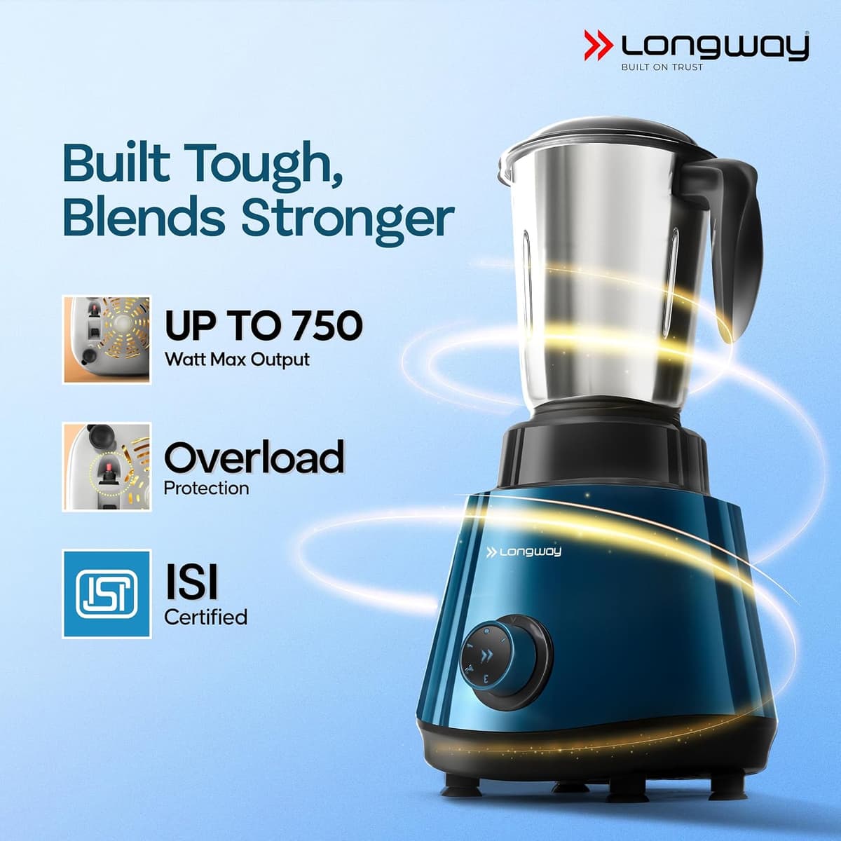 Longway Super Pro 750W Juicer Mixer Grinder (4 Jars) thumbnail 3