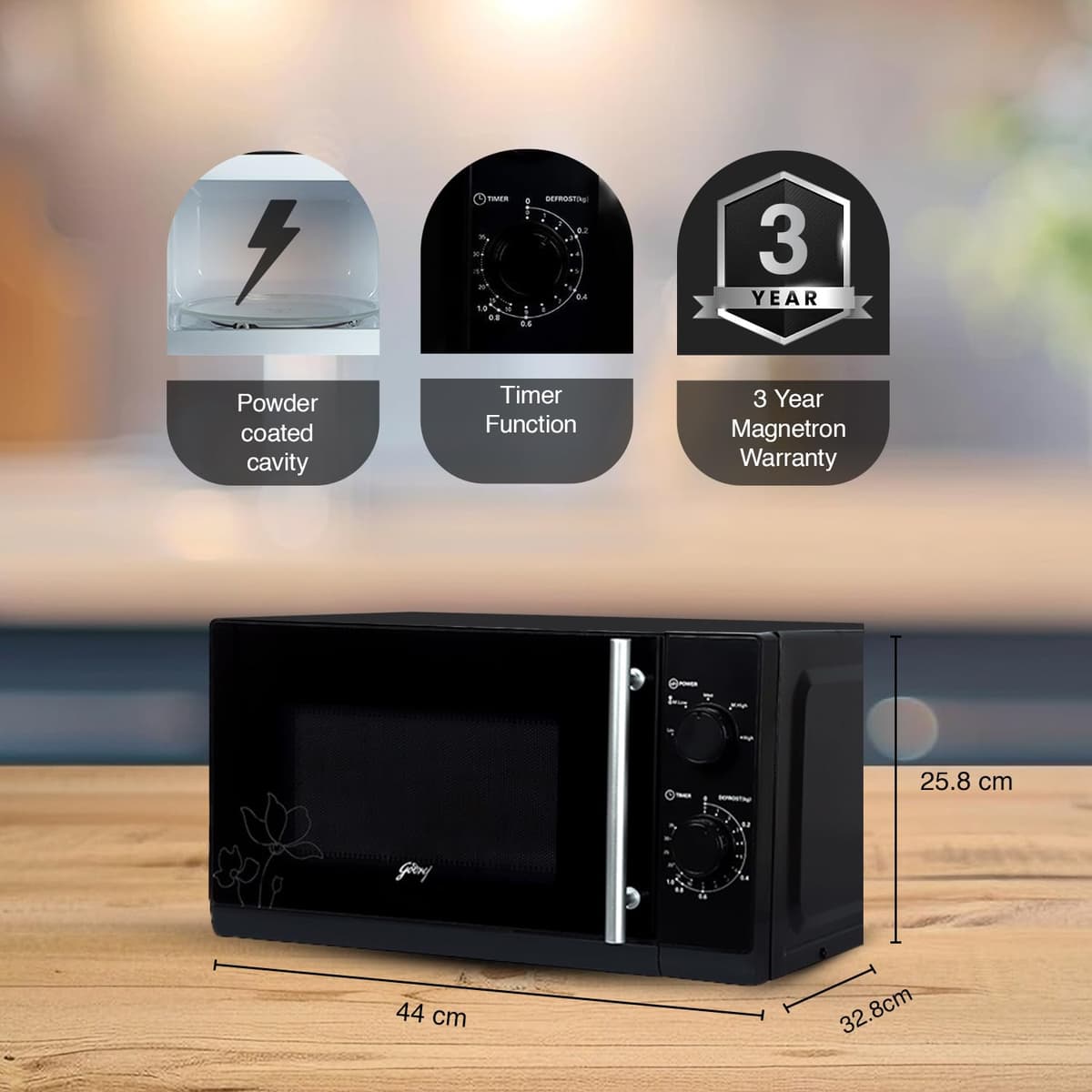 Godrej 20L Solo Microwave Oven (GMX 20SA2 BLM, Black) thumbnail 2