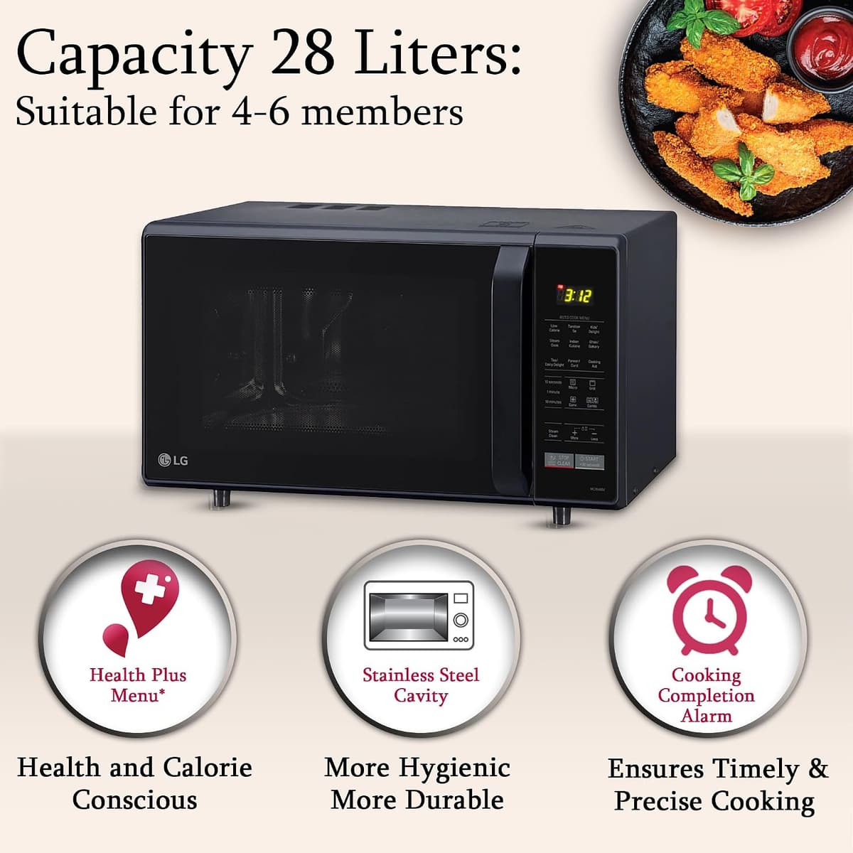 LG 28L Convection Microwave Oven (MC2846BV) thumbnail 4
