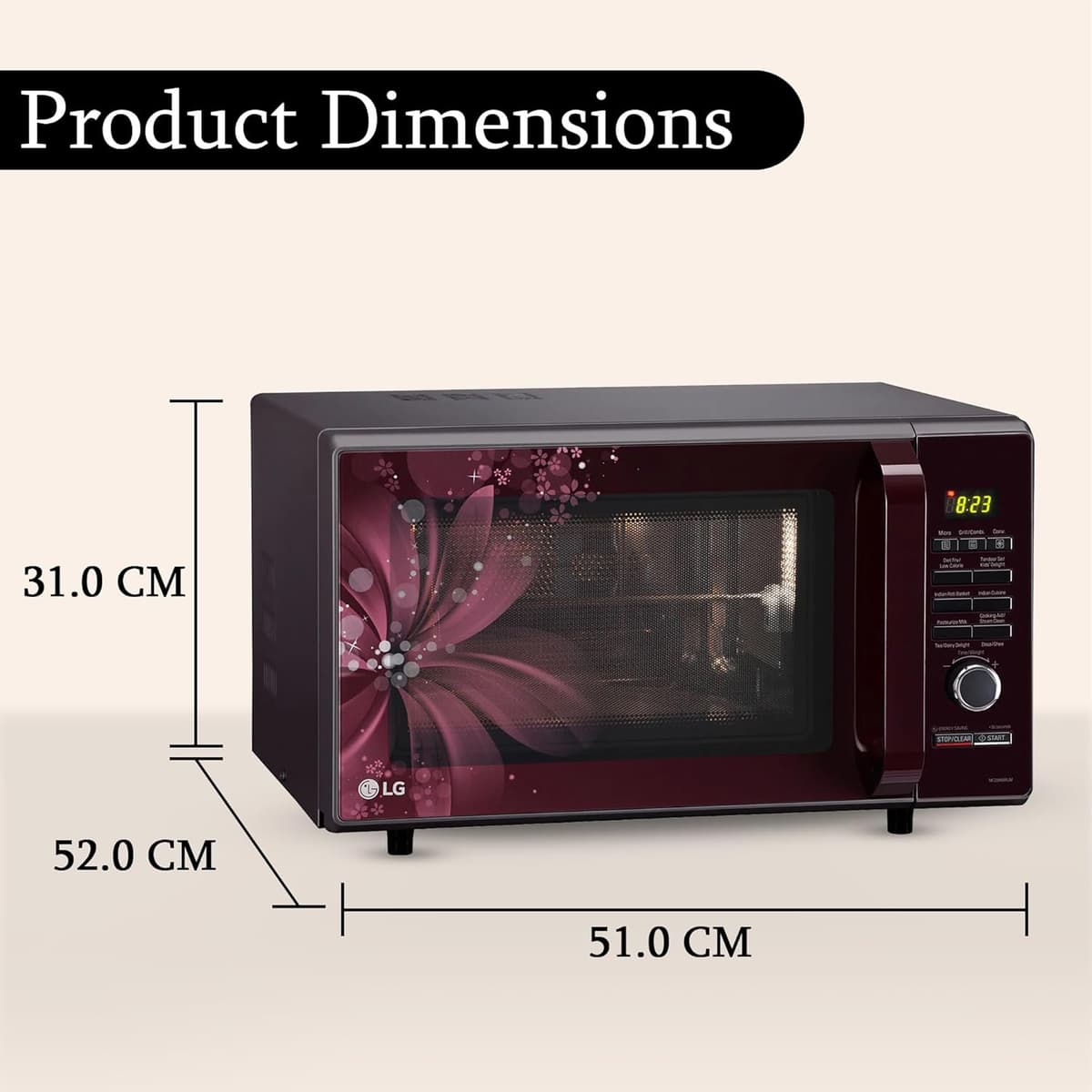 LG 28L Convection Microwave Oven with Rotisserie (MC2886BRUM) thumbnail 3